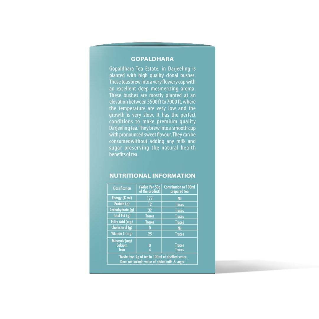 GOPALDHARA Darjeeling Tea First Flush Flowery Orange Pekoe 200 Gm Paper Box - (Regular Series) Ftgfop1 Leaf First Flush Black Tea From The High Hills Of Darjeeling