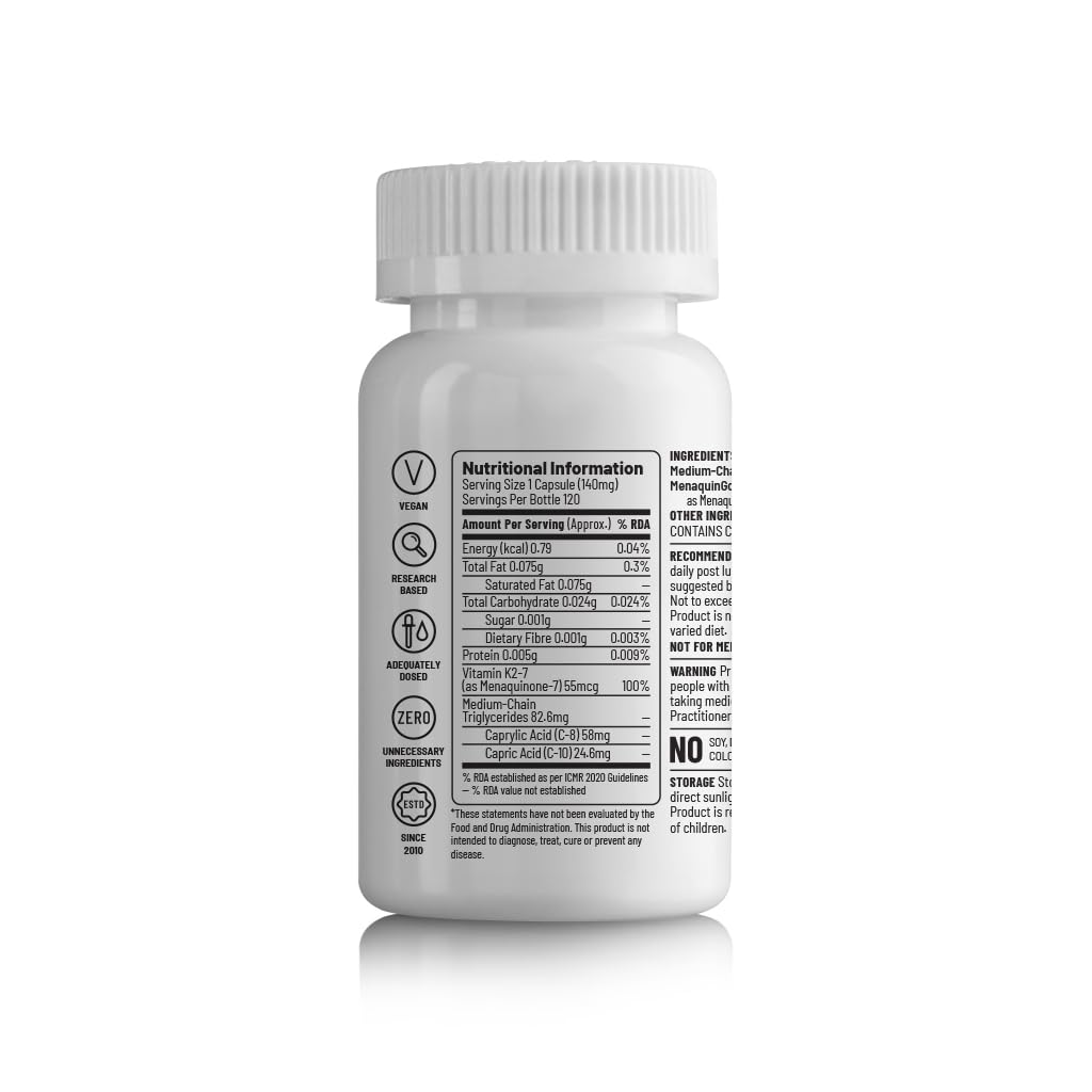 Unived Vitamin K2-7 (MenaquinGold) 55mcg, Plant-Based Vitamin MK-7, For Optimal Calcium Absorption, Heart & Bone Health