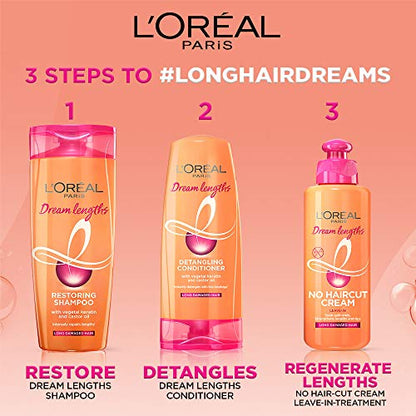 L'Oreal Paris Leave-In Conditioner, Repairs, Protects & Smooths, For Long and Lifeless Hair, Dream Lengths No Haircut Cream, 200ml