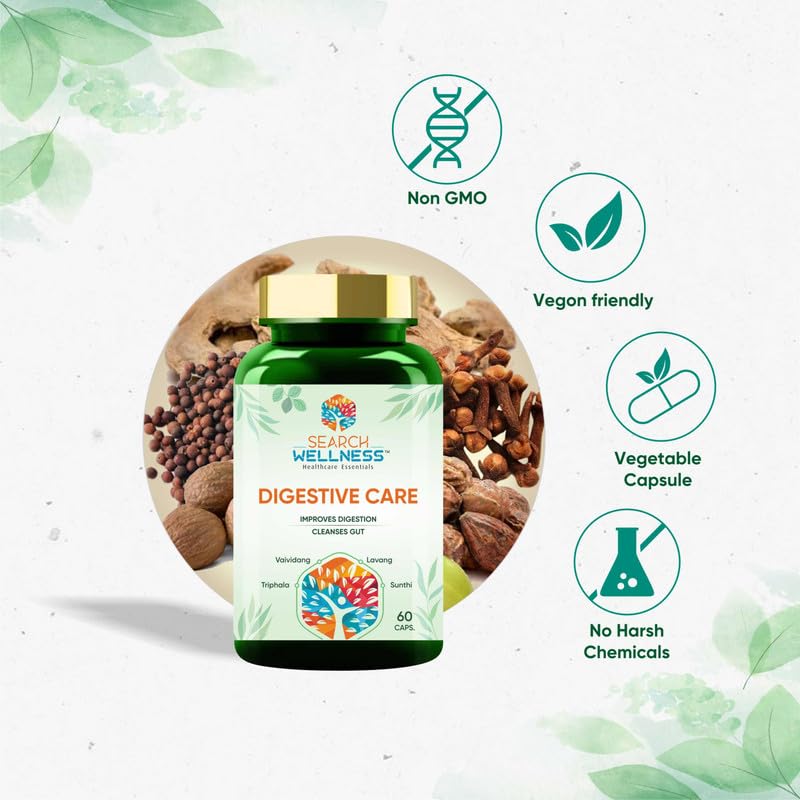 SEARCH WELLNESS Digestive Care 60 Capsules Pack of 1 | Natural & Herbal- image 2