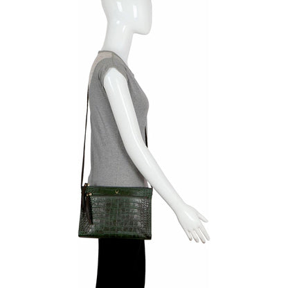 Hidesign Leather Sling Bag- Emerald Brown