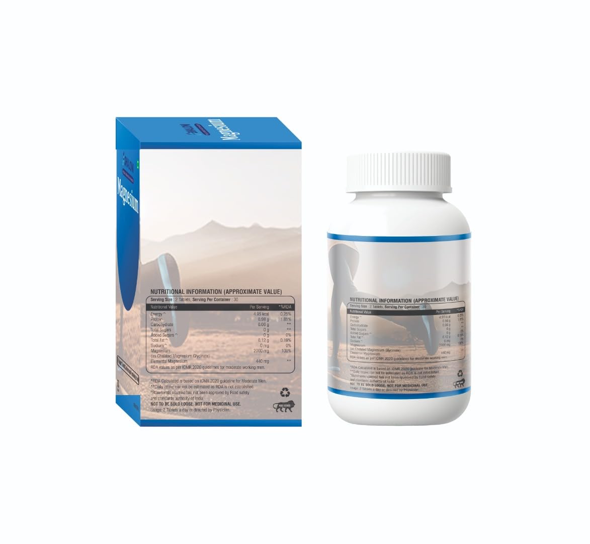 Shalom Pharmaceuticals Magnesium Glycinate (2000 mg, 100% RDA) | Better Sleep Quality & Muscle Recovery | High Absorption Chelated Magnesium | 60 Tablets