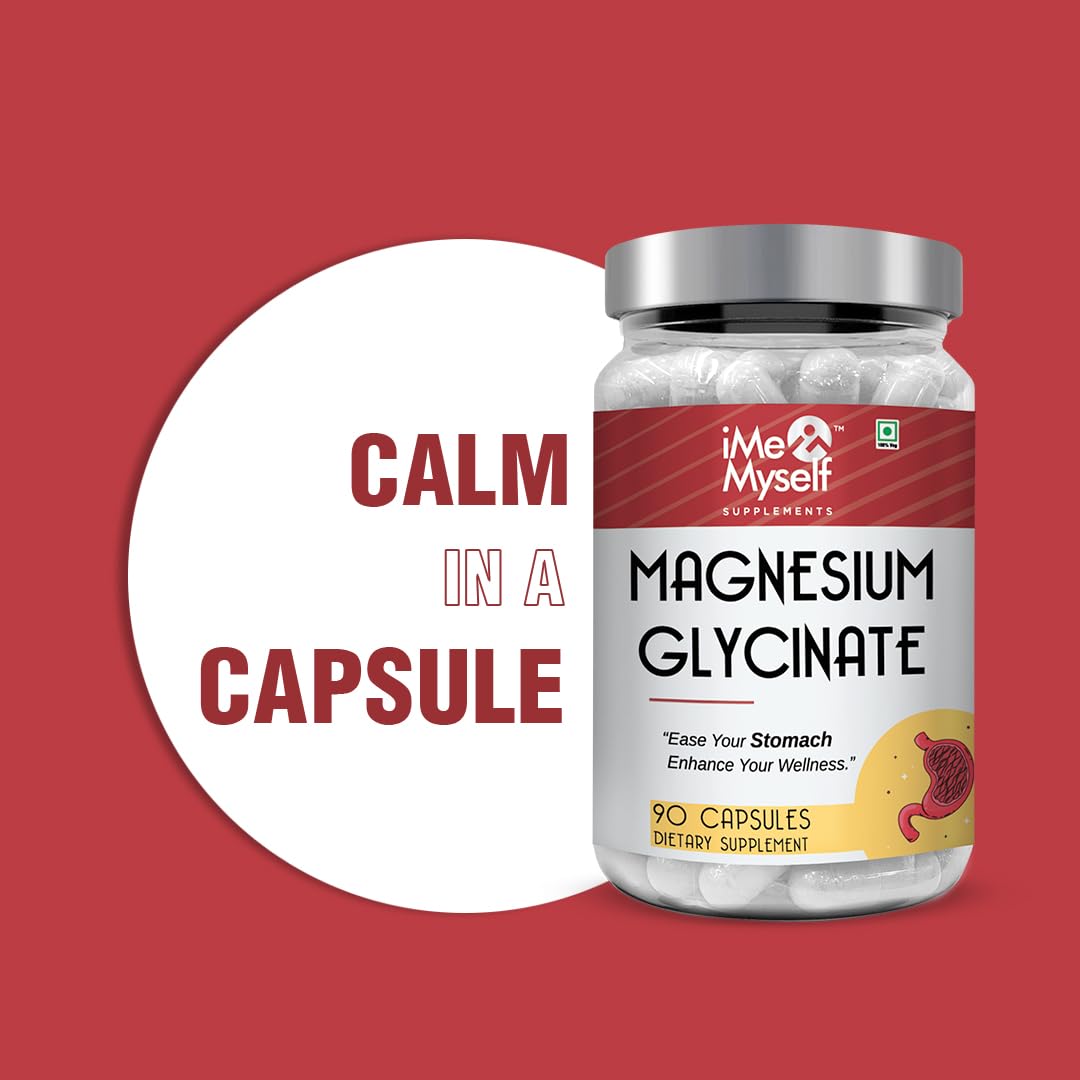 iMeMyself Magnesium Glycinate Capsules – 90 Count | Dietary Supplement for Stomach Comfort & Daily Wellness