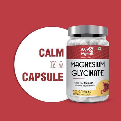 iMeMyself Magnesium Glycinate Capsules – 90 Count | Dietary Supplement for Stomach Comfort & Daily Wellness