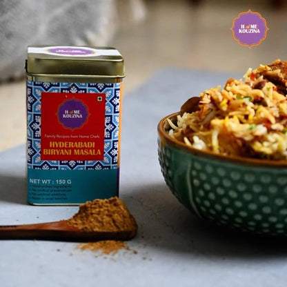 Home Kouzina Hyderabadi Biryani Masala - 150g| for Authentic Hyderabadi Veg, Mutton, Chicken Biryani | No Artificial Additives | Made in Small Batches | 100% Natural Ingredients| Traditional Recipe
