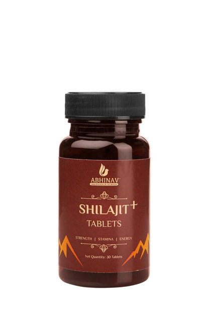 Abhinav Shilajit + Tablets | Stamina booster tablets | All-in-one energy supplement | Elevate your strength, stamina, and energy levels (30 Tablet (Pack of 1))