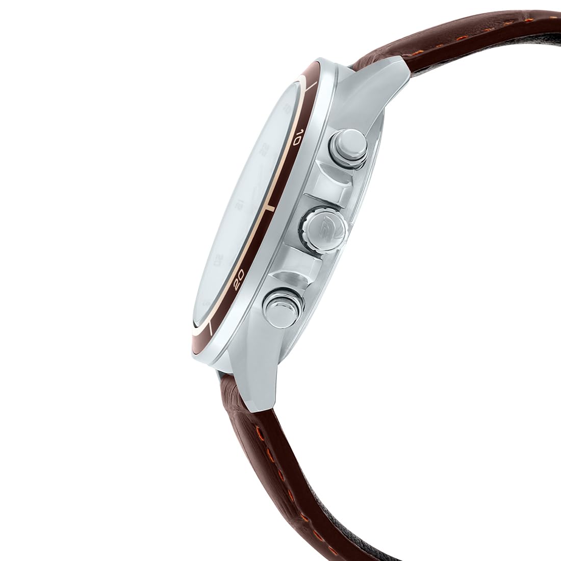 Casio Edifice EFR-526L-7BVUDF Beige Analog Dial Brown Leather Band Men's Watch Chronograph 100M Water Resistant EX303