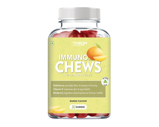 ImmunoChews: Mango Flavor, 30 Gummies - Elderberry, Vitamin C, E & Zinc - Antioxidant-Rich, Immune-Boosting, No-Added Sugar