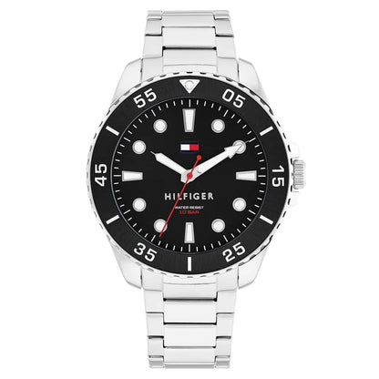 Tommy Hilfiger Oceanic Quartz Analog with Black Dial Silver Stainless Steel Strap Watch for Men - TH1792203