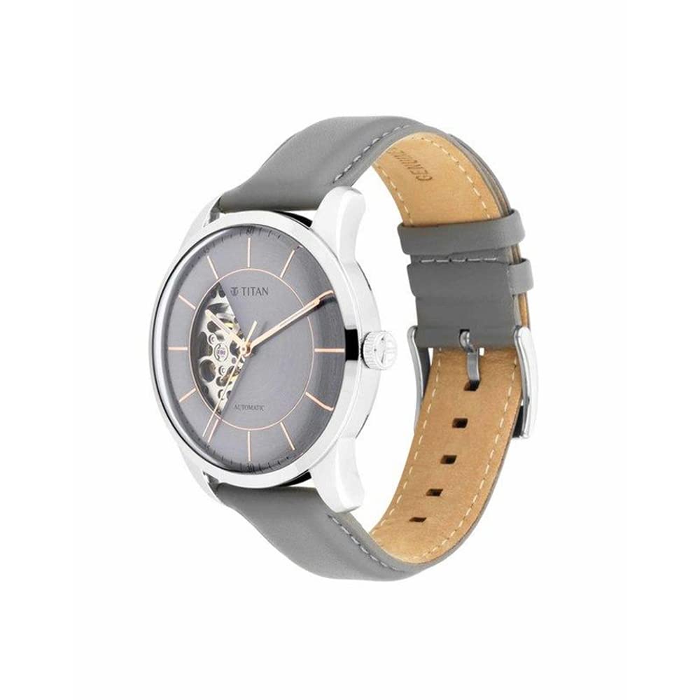 Titan Automatics Grey Dial Automatic Leather Strap Analog Watch for Men- image 6
