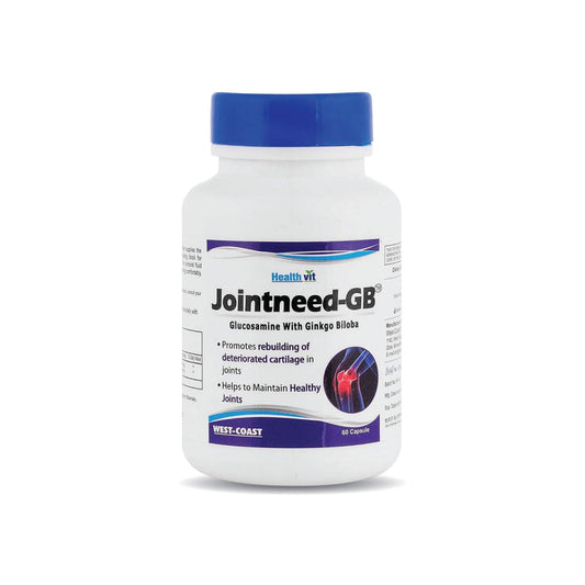 Healthvit Jointneed-GB Glucosamine 350mg, Ginkgo Biloba 50mg - 60 Capsules