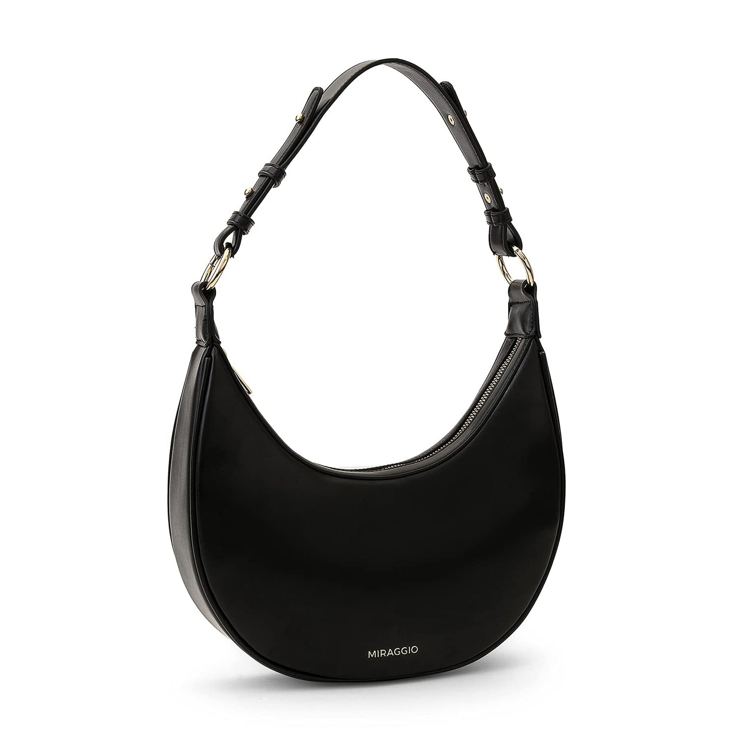 Miraggio Simone Saddle Women's Shoulder Handbag - Black