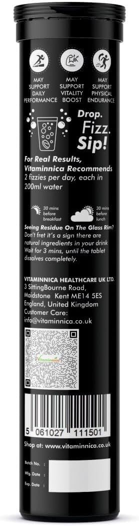 Vitaminnica Himalayan Shilajit Gold Effervescent Tablets, Orange Flavour, High Strength Fulvic Acid, Stamina & Immunity Support, 20 Count (Pack of 3)