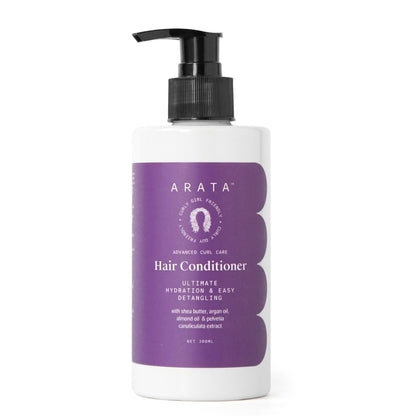 Arata Advanced Curl Care Hair Conditioner (300 Ml) | Rinse-Out Conditioner With Shea Butter, Argan Oil, Almond Oil & Pelvetia Canaliculata | Ultimate Hydration & Easy Detangling,1 Count