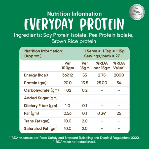 TruNativ Everyday Plant Protein| 13.5g Protein| Soy, Pea & Brown Rice P- image 3