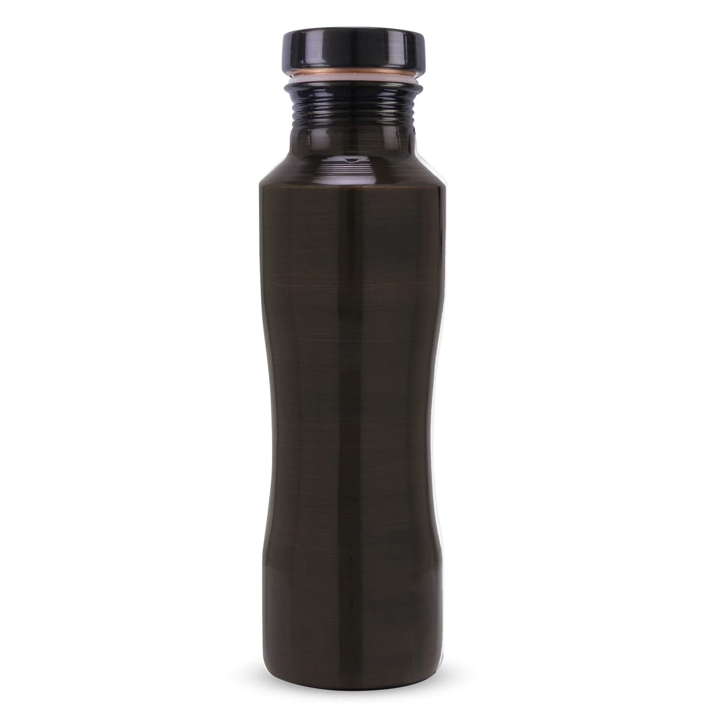 KOSVED Pure Copper Jasmine Antique Plain Water Bottle, 100% Copper, Leak-proof, For Everyday Use, (800ml / 27oz)