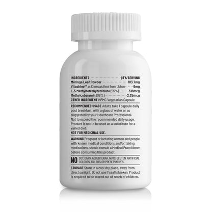 Unived B12+D3 | Methylcobalamin (98%), Methyltetrahydrofolate (5-MTHF), Vitamin D3 (Cholecalciferol) | Bone, Cognitive, Immune, & Cardiovascular Support | 180 Capsules