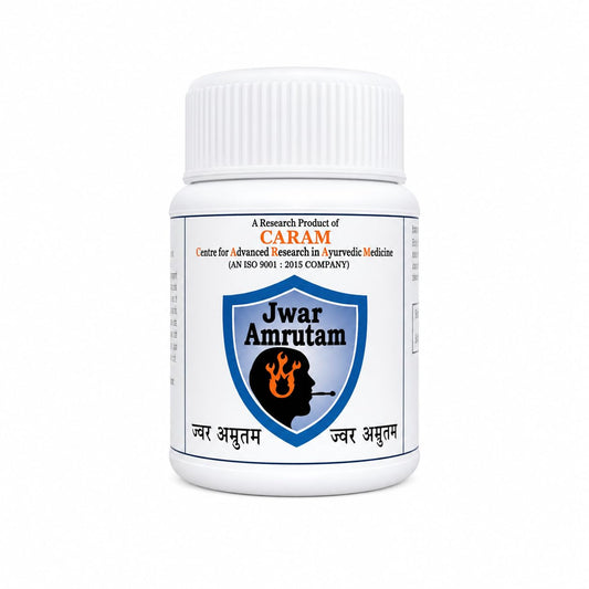 CARAM Jwar Amrutam Ayurvedic Immunity boosting tablets | For Cold & Cough | Blood purifier, Immuno-Modulator (15 Tablets)