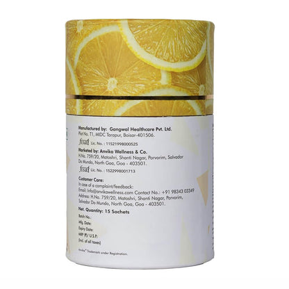 Anvika Gluta Glow with L-Glutathione & Vitamin C | Skin Brightening & Antioxidant Support | Lemon Flavor | Mouth dissolving Glutathione | 15 Sachet