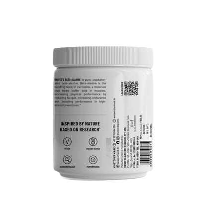 Unived Beta-Alanine 4g | Performance Strength Energy Endurance & Muscle PH | Single Ingredient, Flavorless & Caffeine Free Pre Workout | 62 Servings, 250g