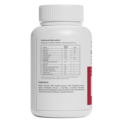 IMMUNOSCIENCES Liver Detox Capsule For Men & Women - Helps To Maintain Healthy Liver Functions and Cholesterol Levels - 60 Capsules