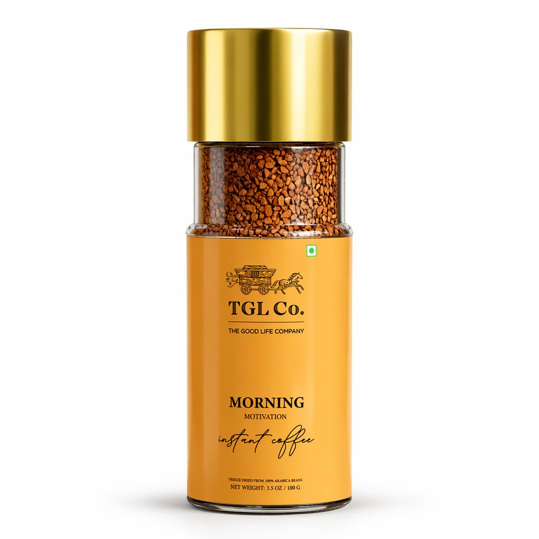 TGL Co. Morning Motivation Instant Coffee 100% Arabica Freeze Dried (100 Gm) | Anti Oxidant | Boost Energy | No Artificial Flavour