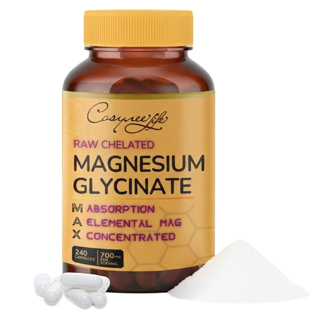 High Absorption Magnesium Glycinate for Men & Women – 240 Capsules – 120 Day Supply – Magnesium Complex