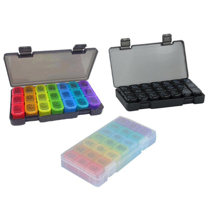 LOOM TREE® Weekly Pill Organizer Large Travel Medicine For Supplements Black | Health Care | Pill Boxes, Pill Cases