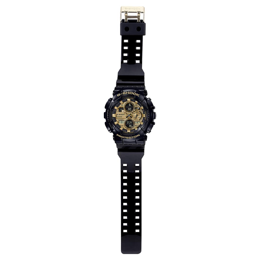 Casio G-Shock GA-140GB-1A1DR Black & Gold Analog-Digital Dial Black Resin Strap Men's Watch Shock and 200M Water Resistant G1021