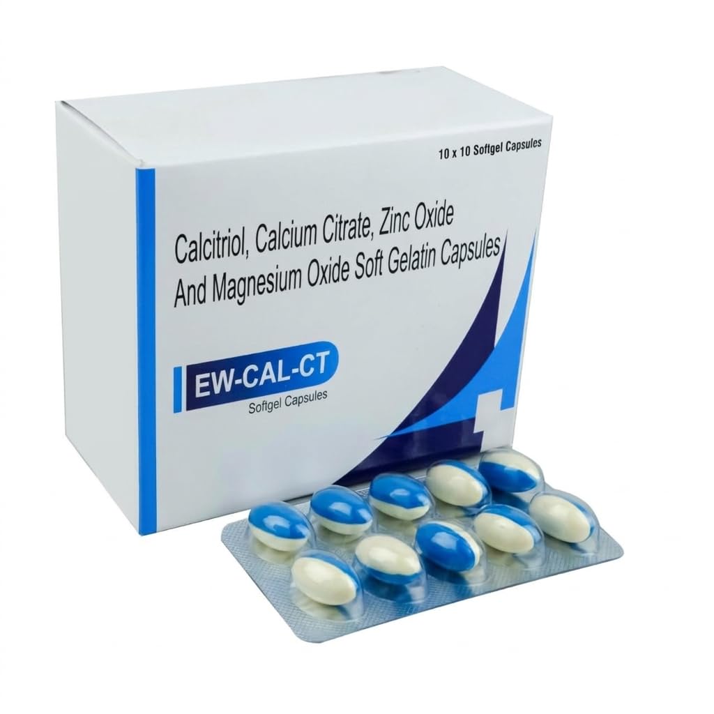 Complete Bone Health & Joint Care Softgel Supplement | 100 Capsules | Calcium Citrate Maleate with Calcitriol Zinc Magnesium Formula | Supports Muscle Function & Strength