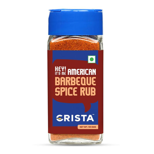 CRISTA American Barbeque Spice Rub | International Spices Blend | BBQ Seasoning for Vegetables & Paneer | Zero added Colours, Fillers, Additives & Preservatives | 50 gms