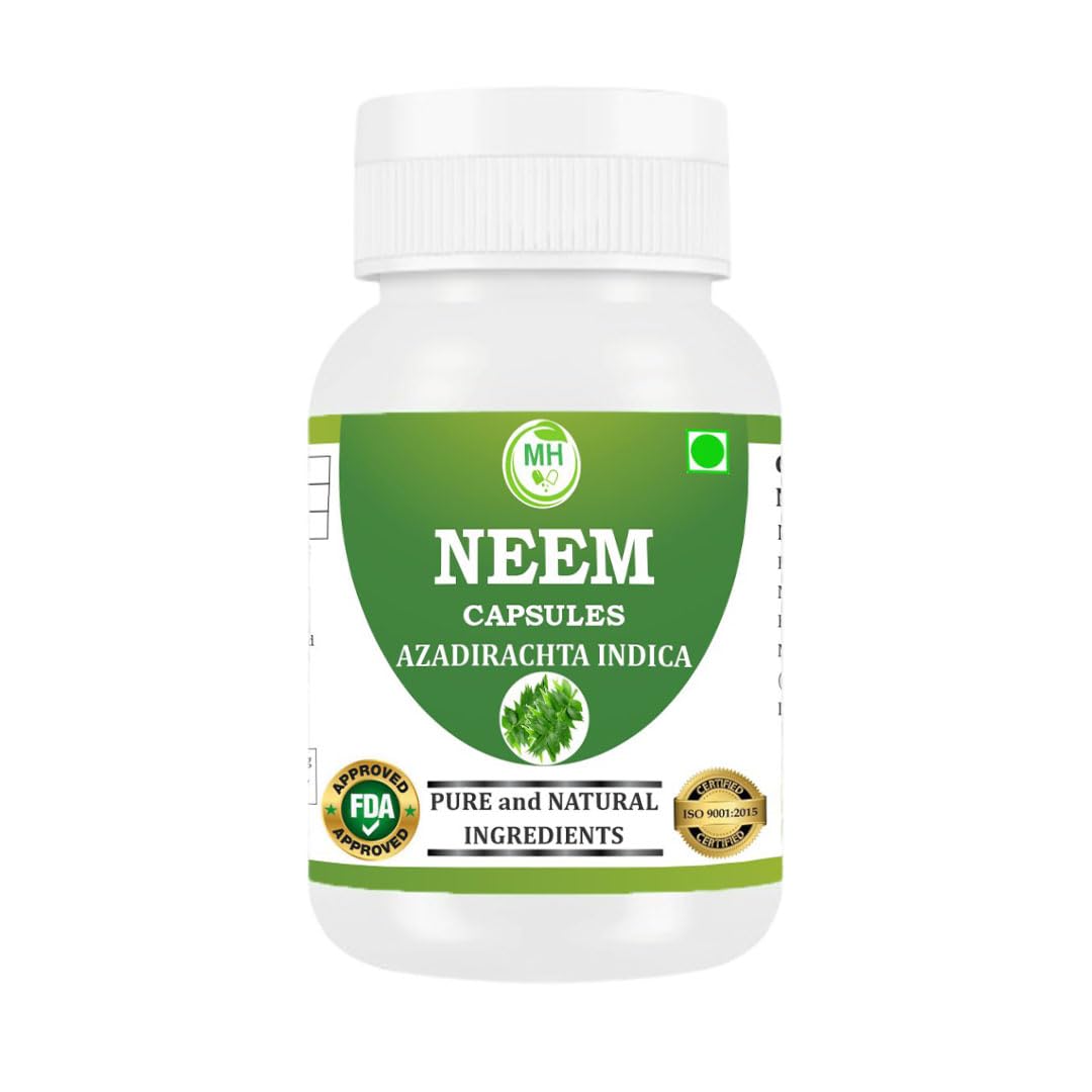 Morsan's Neem (Azadirachta indica) Capsules | Pack of 60 x 500 mg Veg. Capsules