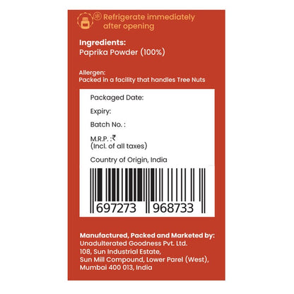 CRISTA Smoked Paprika Powder from Fresh & Flavourful Dried Chillies with Zero added Colours, Fillers, Additives & Preservatives Smoky Flavour & Aroma 45 gms