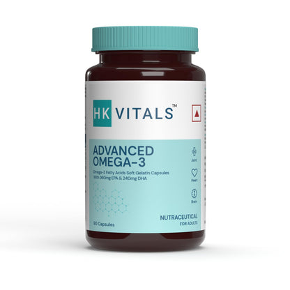 HealthKart HK Vitals Advanced Omega 3 (90 Capsules) | 1000mg Omega 3 with 360mg EPA & 240mg DHA, Double Strength Fish Oil | For Brain, Heart and Joint Health