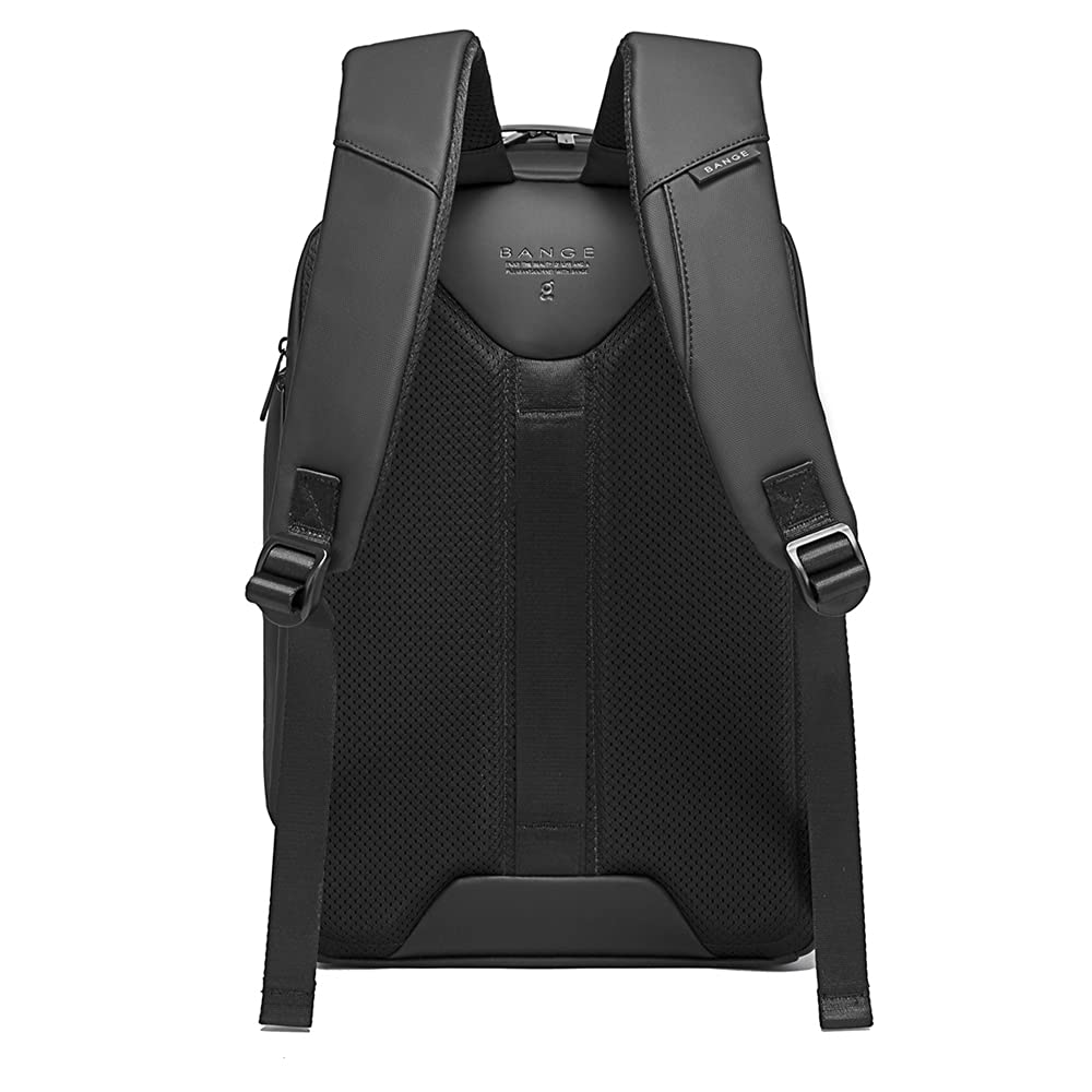 BANGE Smart Trendy 20L Durable Oxford Backpacks Anti-Theft USB Waterproof 1.2KG W 15.6in Laptop School Travel Black Bags,7277,Large