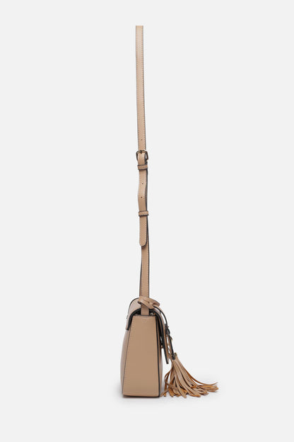 Van Heusen womens Western Sling Bag with tassle (Beige)