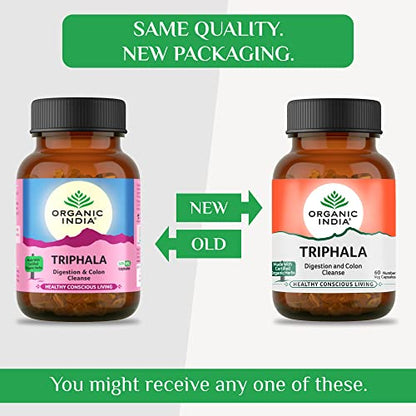 Organic India Triphala 60 Capsules Bottle