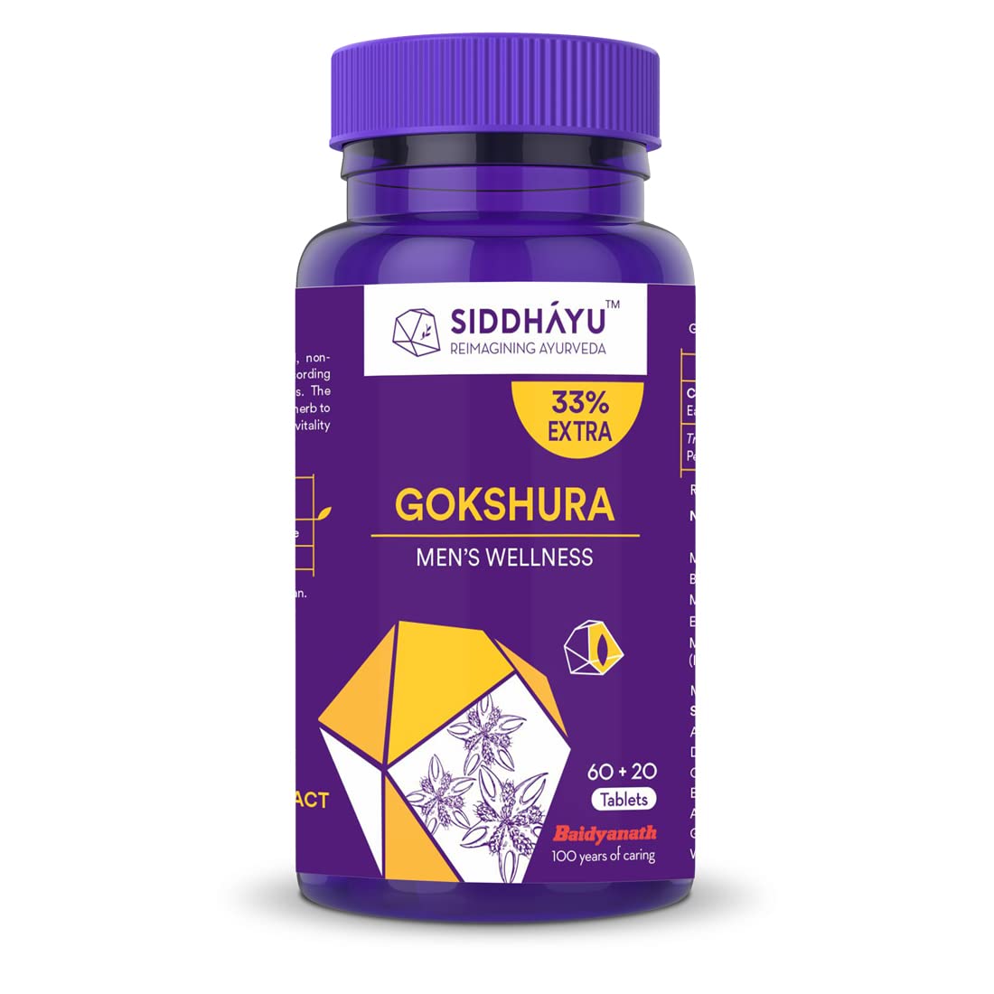 Siddhayu Gokshura Tablet | Men's Wellness | Tribulus| Enhances Immunity-Boosting and Strength | 60 + 20 Tablets Free - Pack of 2