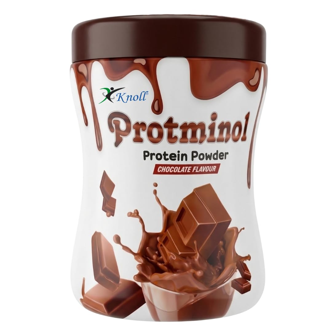 Knoll Healthcare Protminol Protein Powder Chocolate Flavour Daily Nutrition Supplement for Energy | Growth & Immunity Supports Active Lifestyle | Muscle Strength & Wellness for Teens & Adults | 200g
