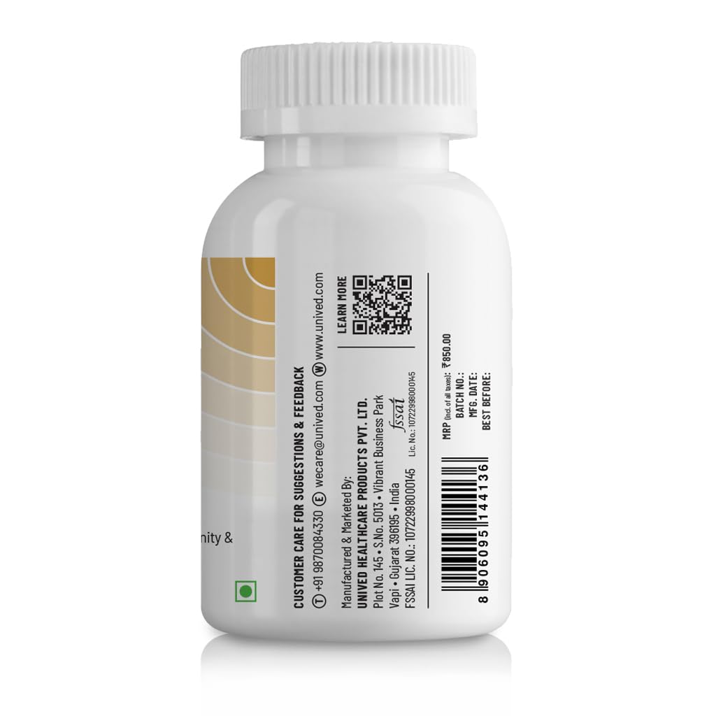 Unived NAC | N-Acetyl-L-Cysteine 600mg | Supports Respiratory, Immune, and Skin Health | 60 Vegan Capsules