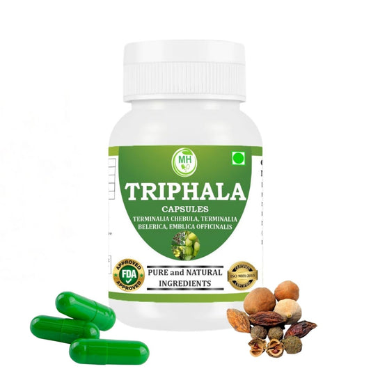 Morsan Healthcare TRIPHALA Capsules – 60 Veg Capsules | Blend of Amla, Haritaki & Bibhitaki | Natural Ayurvedic Herbal Supplement | Plant-Based Formula | Pack of 1