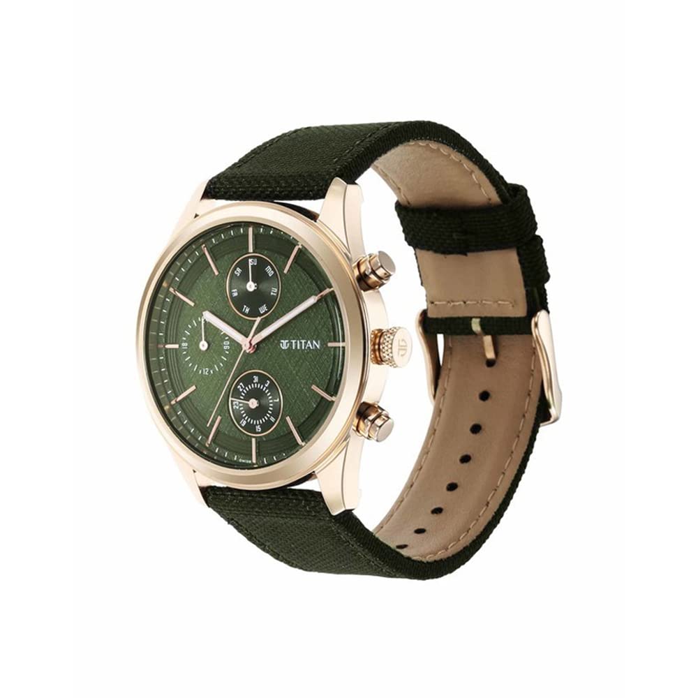 Titan Neo Splash Green Dial Quartz Analog with Date Fabric Strap Watch- image 4