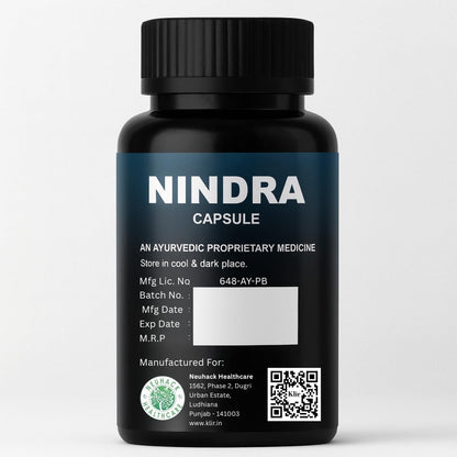 Neuhack Nindra Sleep Support Supplement | Ayurvedic capsule for relaxation and brain wellness - 30 Capsules