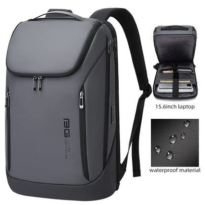 Red Lemon BANGE Captain Business Smart Backpack Water-Resistant 15.6 Inch Laptop Backpack with USB Charging Port,Travel Durable Backpack for Men and Women (Grey)