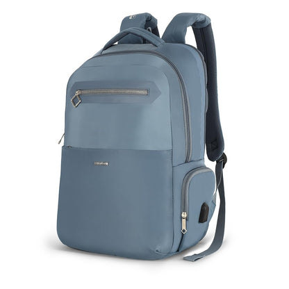 American Tourister Jit+ 2.0 Style 02|28L|17" Laptop Bag|2 Compartments|Smart College & Office Backpack for Men & Women|USB Charging Port, Rain Cover & Smart Sleeve|Mirage Blue|1 Year Global Warranty