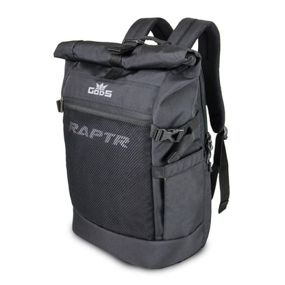 Gods RAPTR ROLL TOP 30 Litre 15.6 Inch Laptop Backpack with Efficient Organiser, Quick Access Pockets, Laptop Compartment, Expendable Design,Travel Friendly, Water Resistant, Black