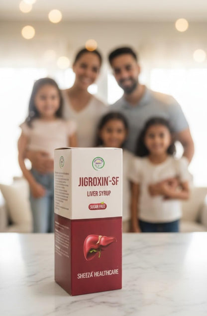 Sheeza Jigroxin-SF Liver Syrup, Herbal Supplement for Constipation Relief and Appetite Booster, 100ml (Pack of 2)