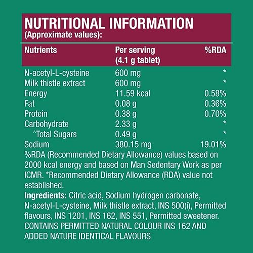 Fast&Up Liver Detox |Cleanse & Protect Liver| Milk Thistle Extract | N-Acetylcysteine (NAC) | Eliminates Toxins | Liver Recovery | Improved Liver Health (20 Effervescent Tablets, Mixed Berry Flavor)