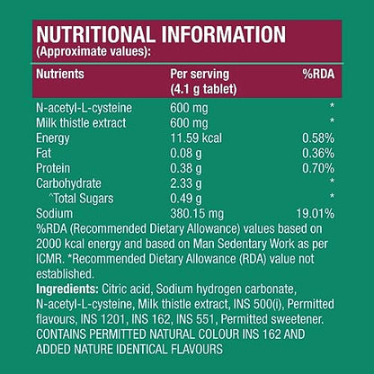 Fast&Up Liver Detox |Cleanse & Protect Liver| Milk Thistle Extract | N-Acetylcysteine (NAC) | Eliminates Toxins | Liver Recovery | Improved Liver Health (20 Effervescent Tablets, Mixed Berry Flavor)