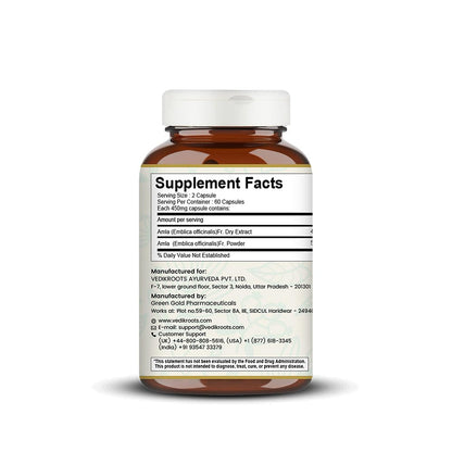 Vedikroots Amla Capsules 60_ Organic Hair Growth & Vitamin C Herbal Sup- image 6